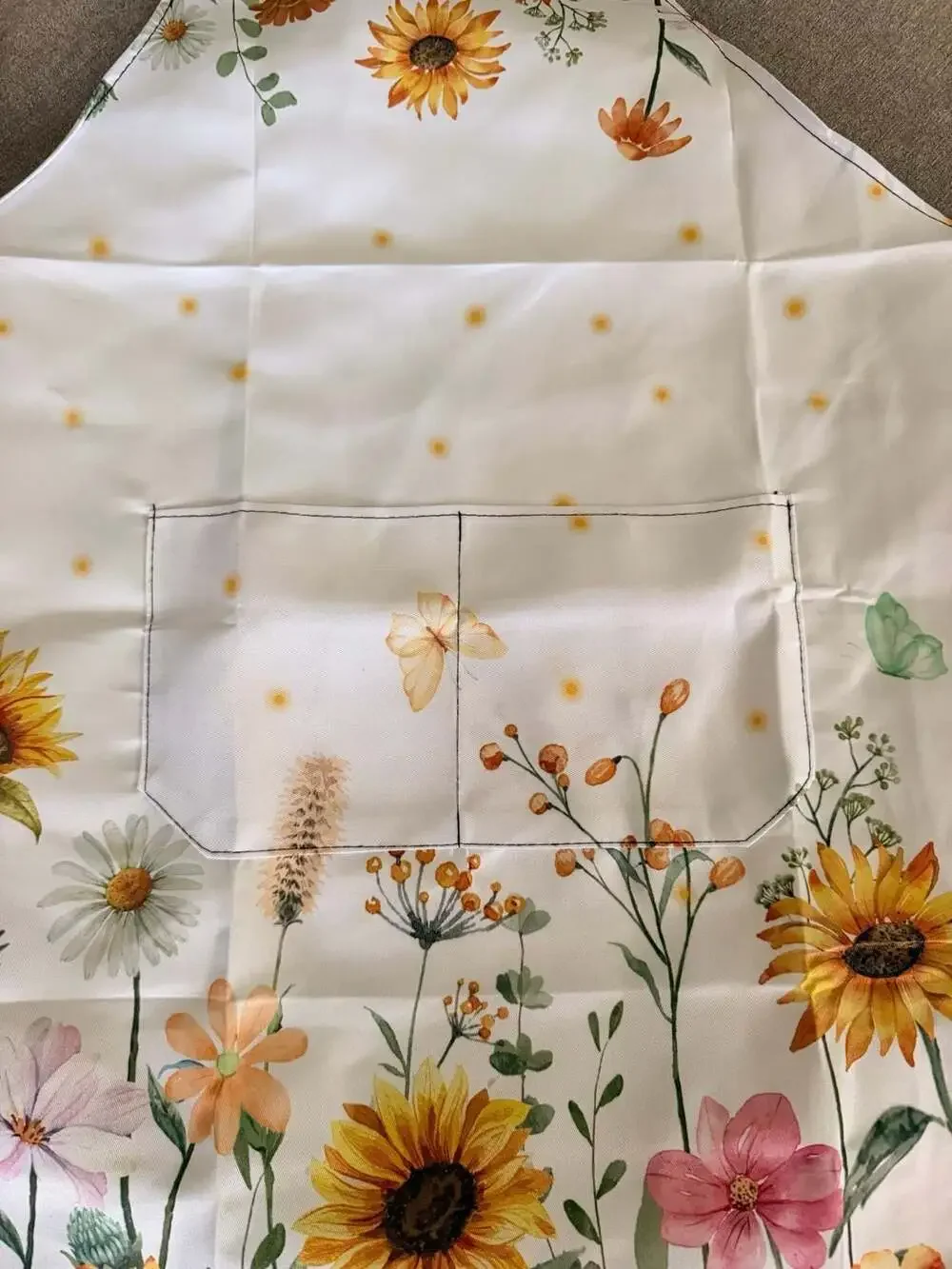 Picia Wildflower Watercolor Waterproof Apron with Pockets